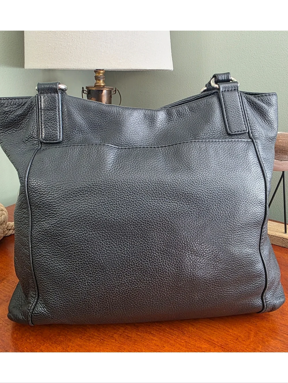 Michael Kors Black Pebbled Leather Tote Shoulder Bag Work Laptop Carryall