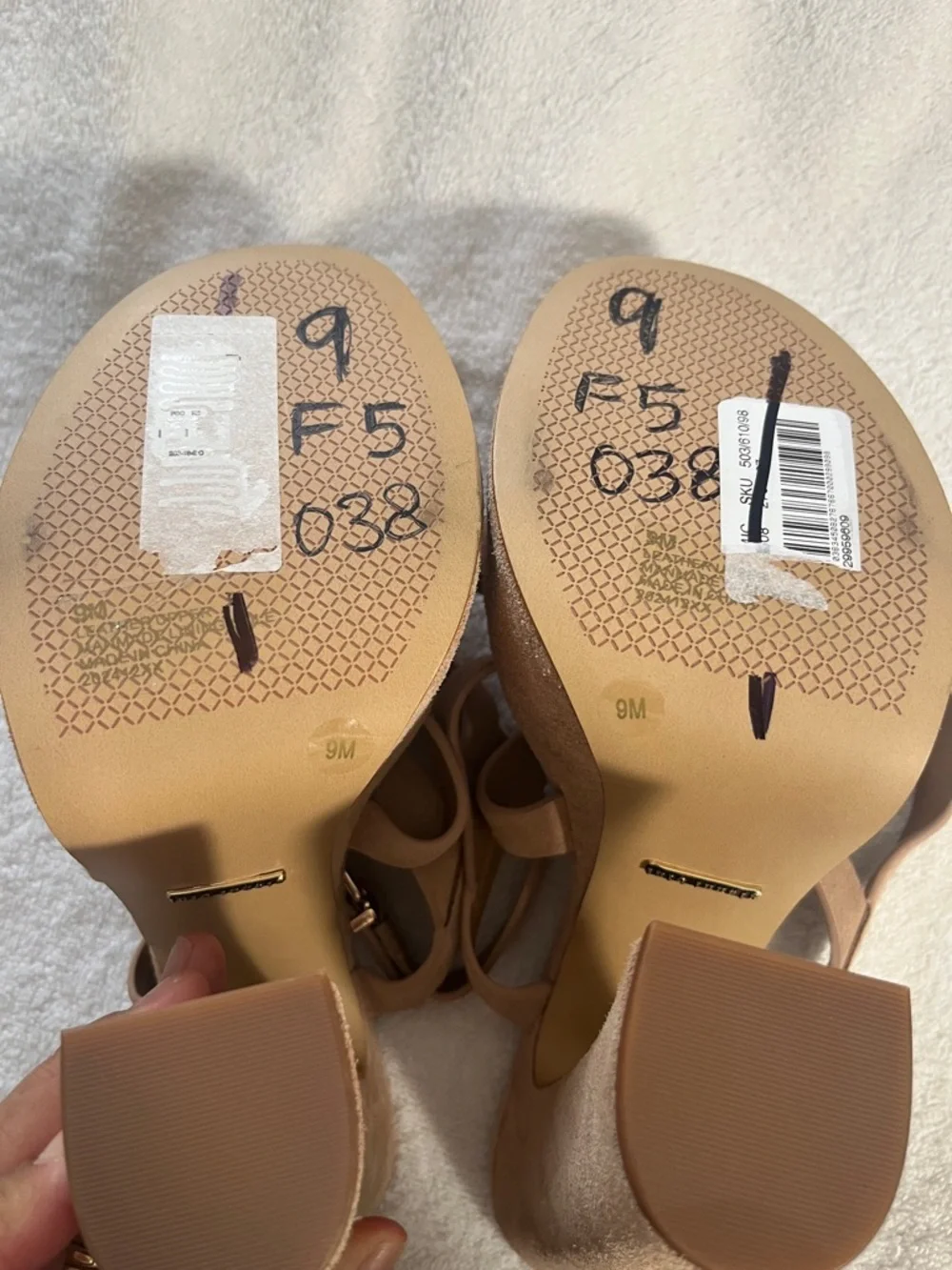 Gianni Bini Beige Suede Strappy Platform Sandal