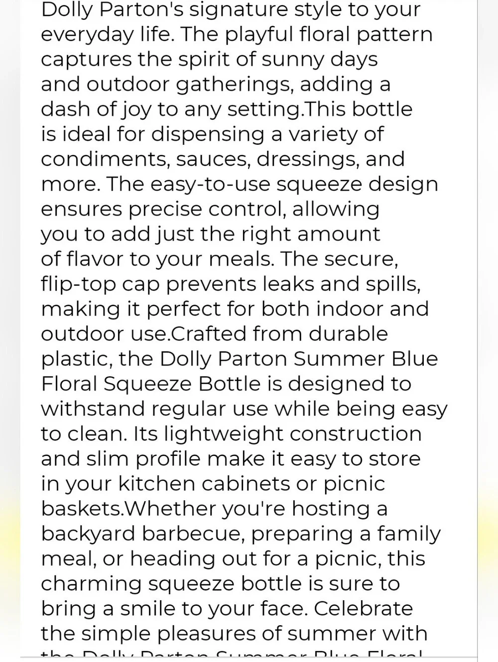 Dolly Parton Floral Squeeze Bottles - Set of 2- Blue