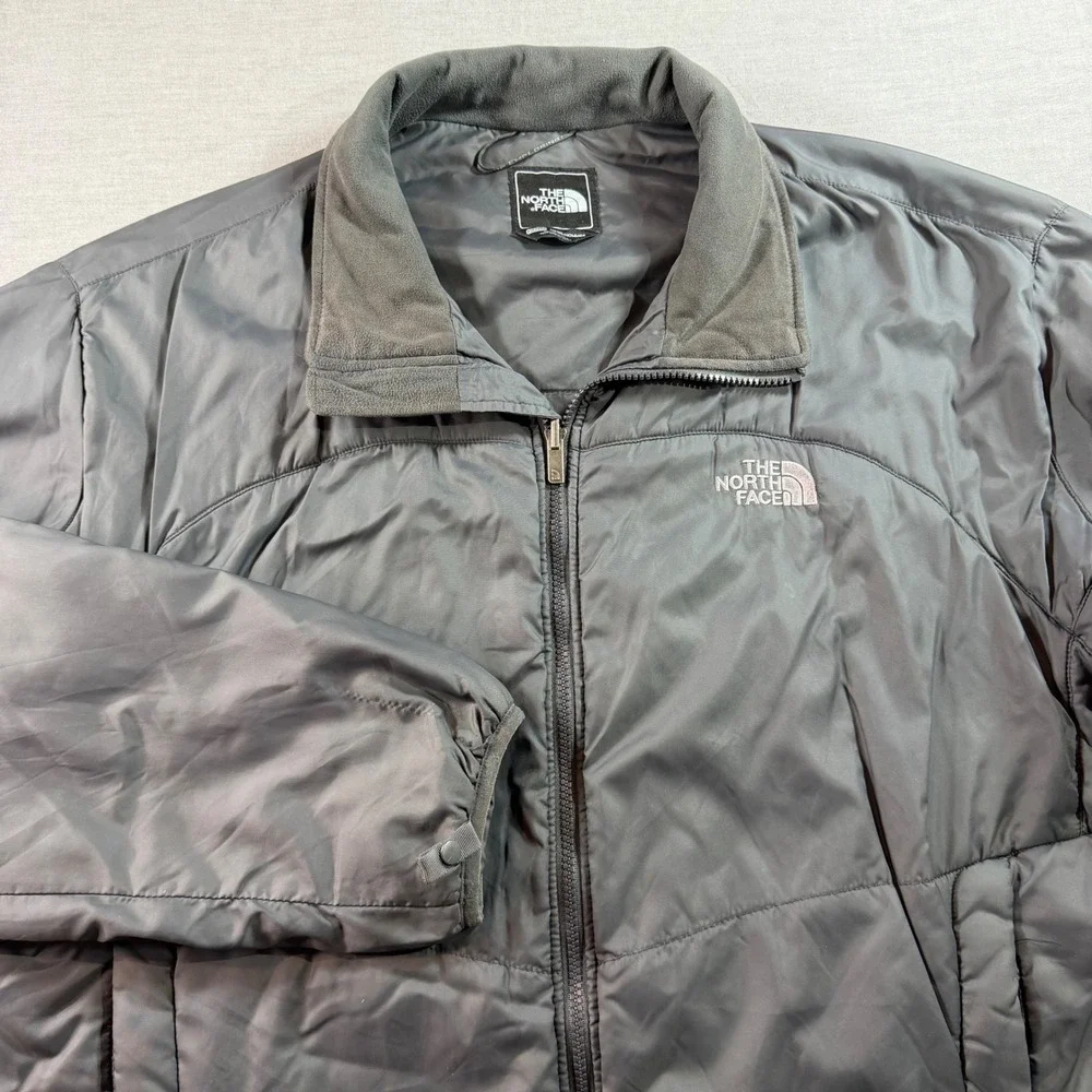 The North Face Puffer Jacket Mens XXL Grey Excellent Insulated Full Zip Coat