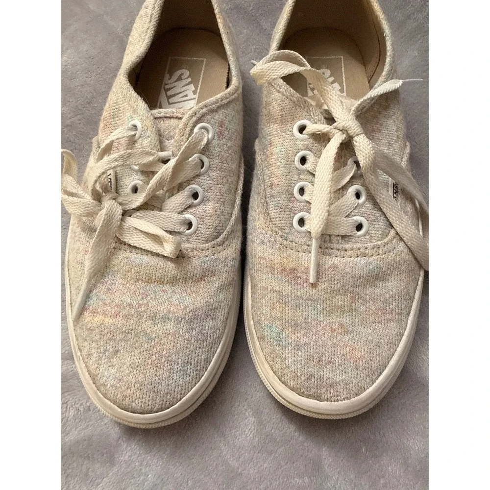 Vans Authentic Low Top Sneakers Multi Color Pastel Knit Mens 4.5 Womens‎ 6.0