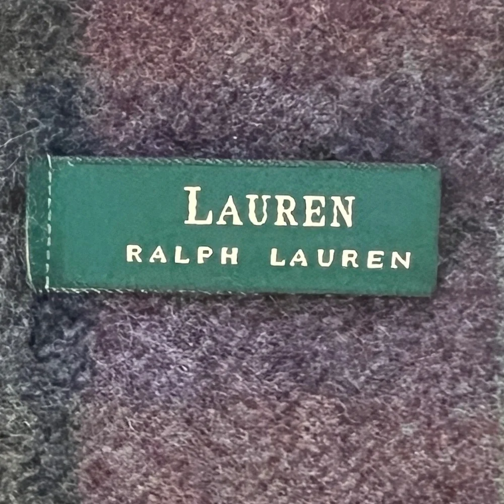 Lauren Ralph Lauren 100% Lambswool Fringe Scarf‎ 50” x 10.75”