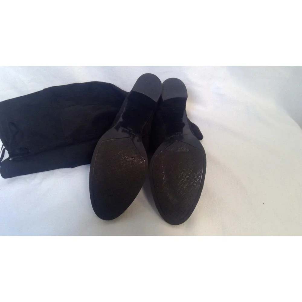 Marc‎ Fisher Over the Knee Boots Women's size 8.5 M Tie Back Detail Block Heel