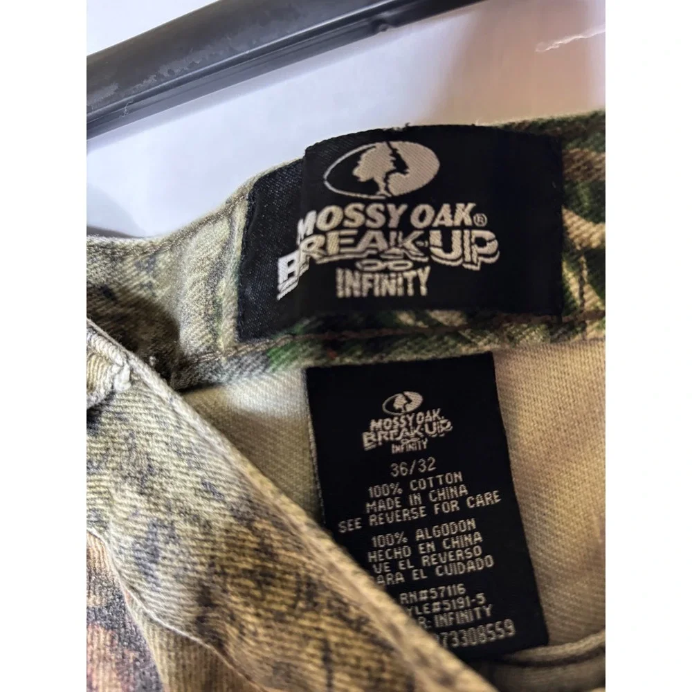 Mossy Oak Break-Up Infinity Camo Pants Mens 36x32 Cotton Hunting Distressed Hole