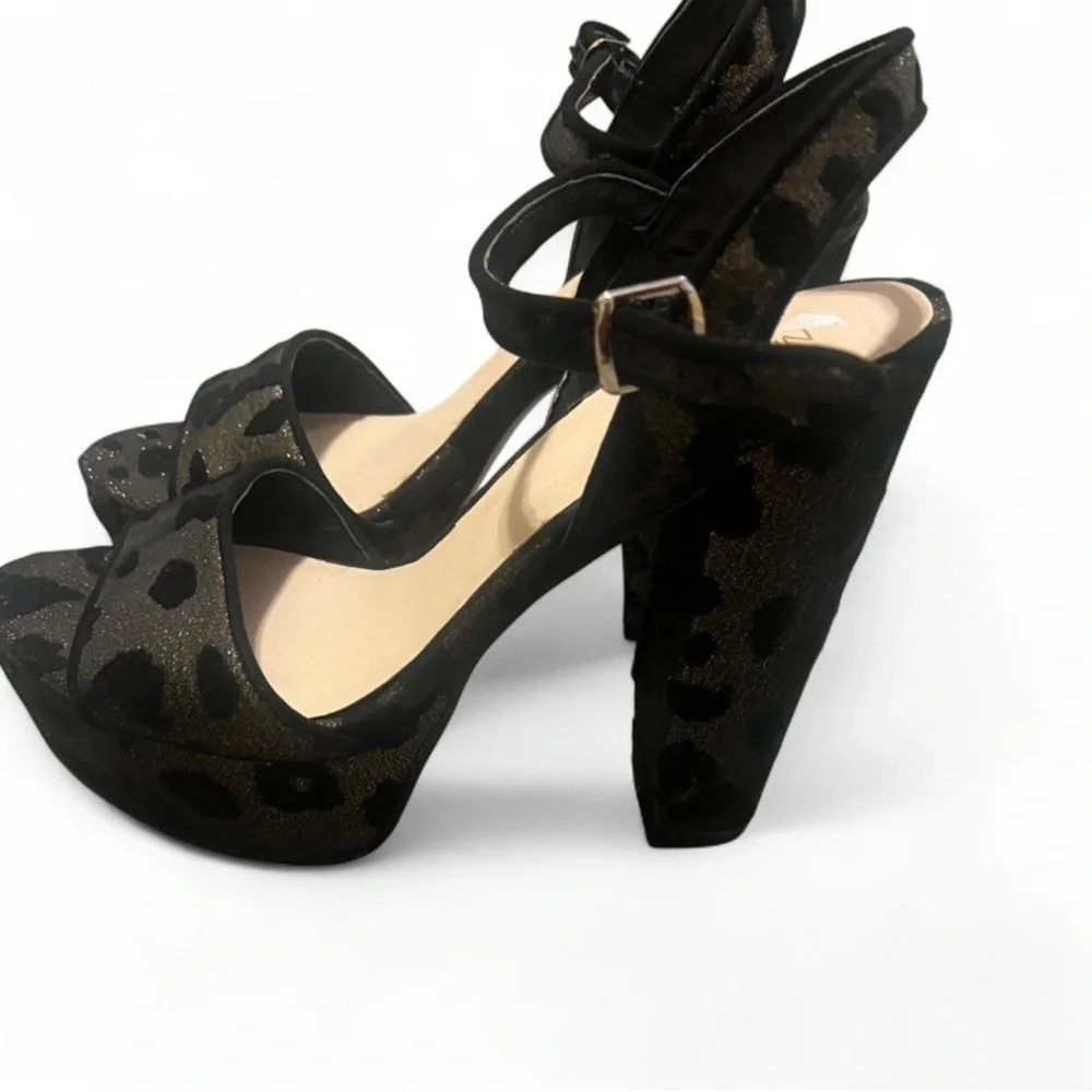 Nine‎ West Black Leopard Platform Heels