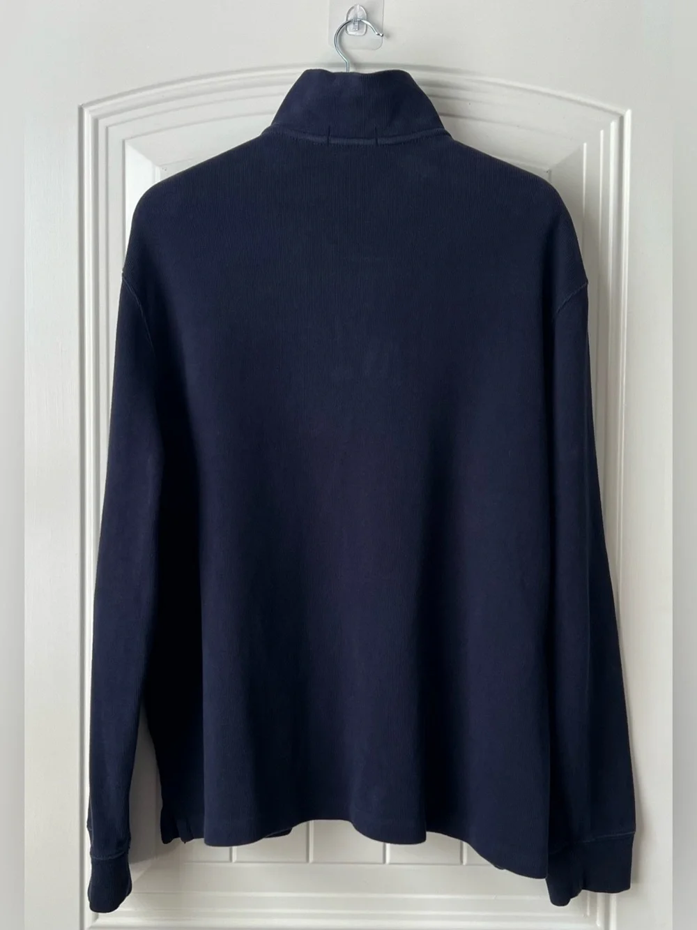 Polo Ralph Lauren Quarter Zip Pullover Sweater Navy Red Pony Size L
