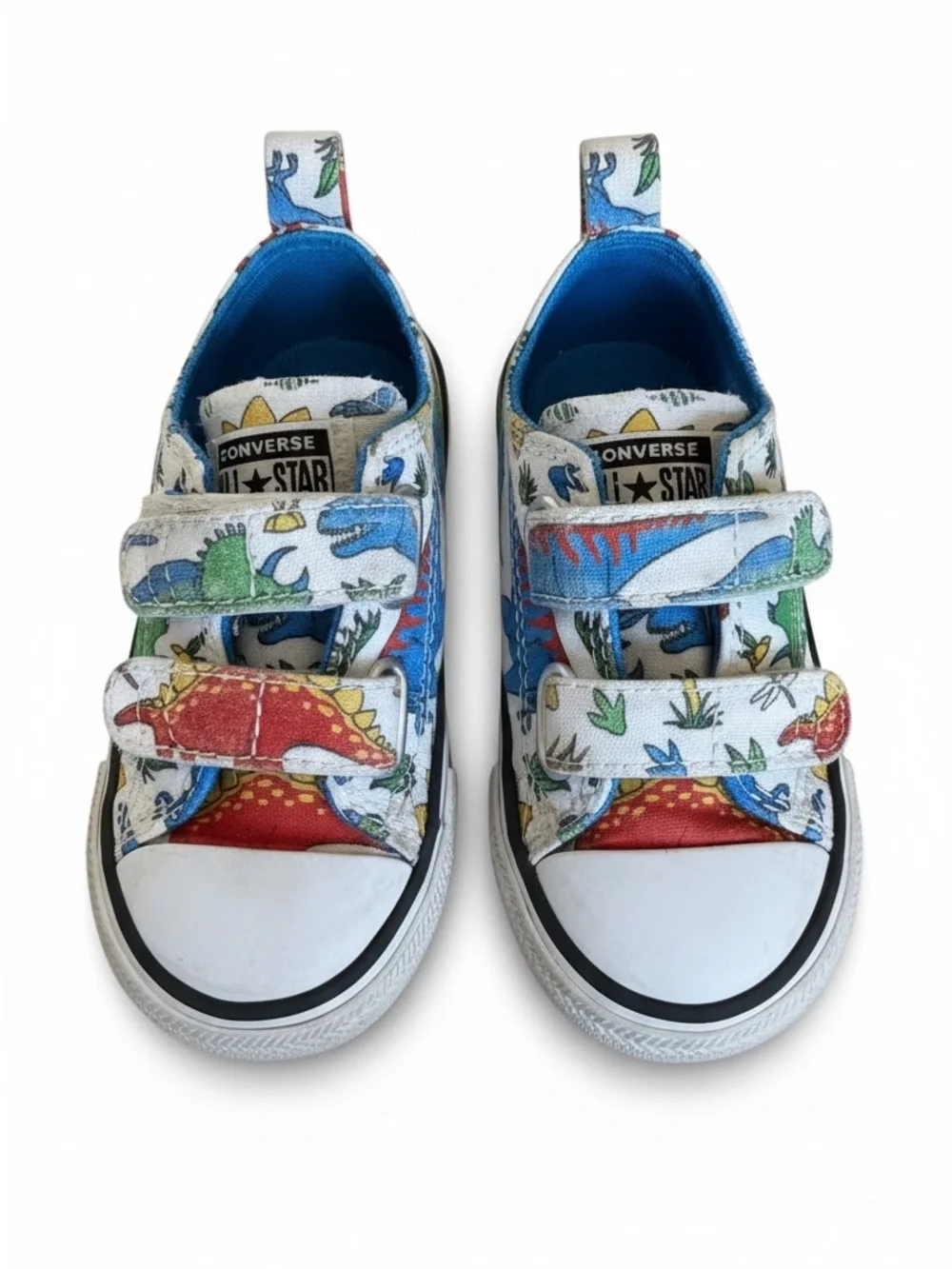 Converse Dino Print Velcro Sneakers Canvas Low Top Multicolor Size 6 Infant