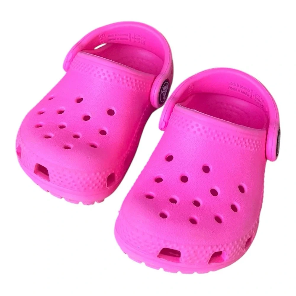 Crocs Classic Clog Toddler Size C4 Electric Pink Slip On Water Shoes Sandals