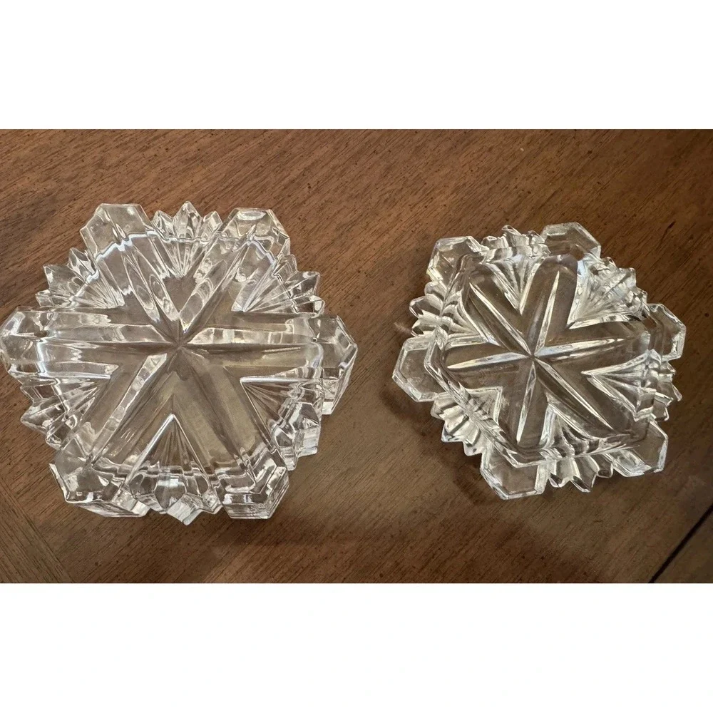 Vintage Mikasa Lead Crystal‎ Snowflake Trinket Jewelry Box 4