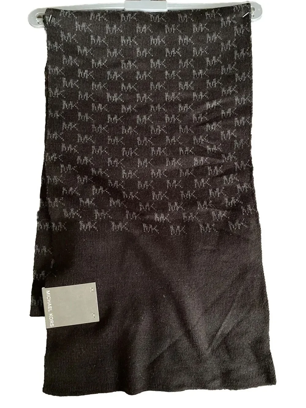 NWT Michael Kors Black Repeat Logo Jaquard Scarf