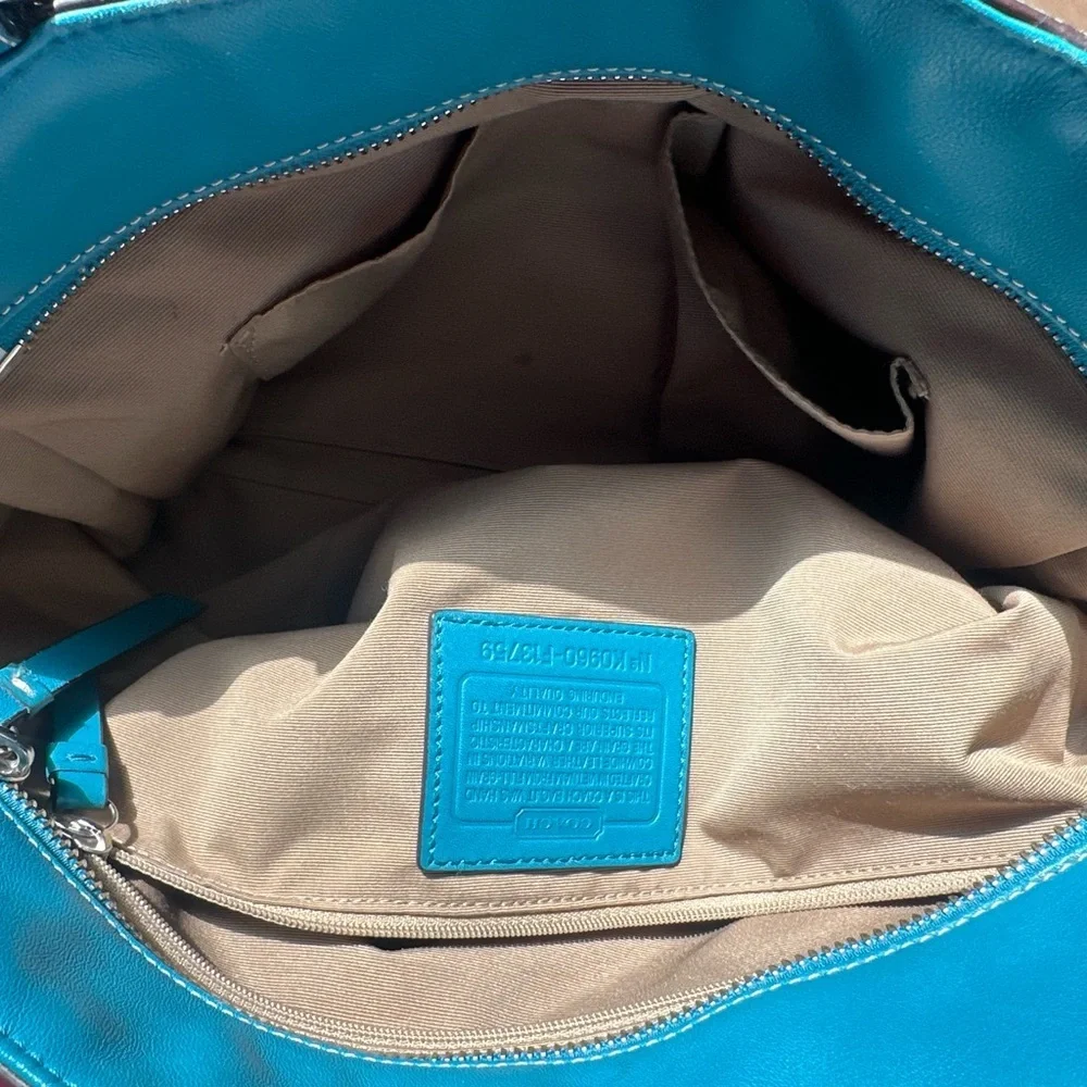 Coach Dark Teal Leather Shoulder/Handbag