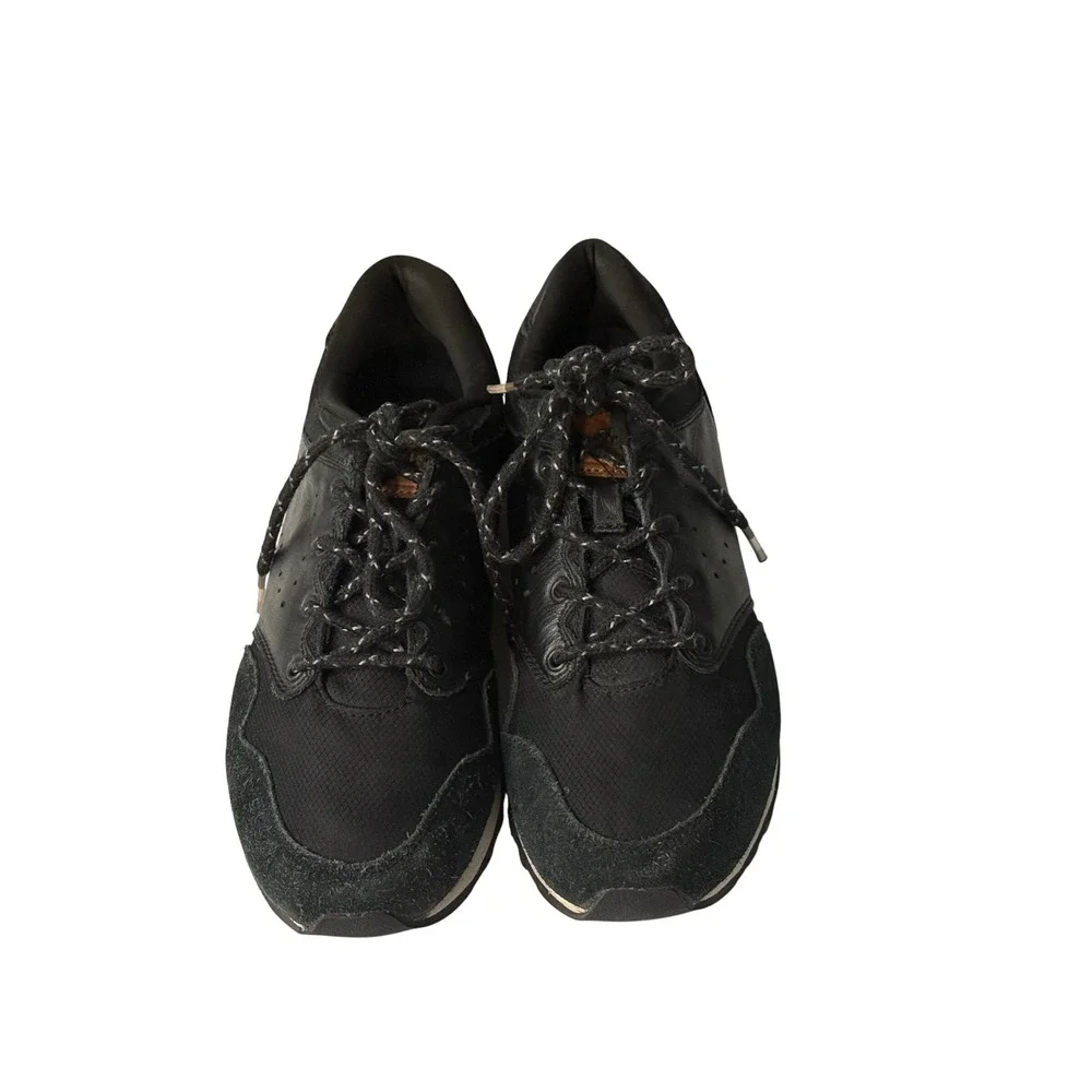 Aaliyah SAPW0051 Black Leather Suede Textile Low Top Sneakers Womens 8.5