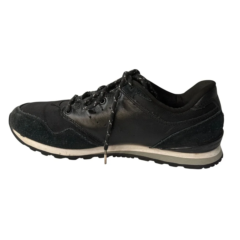 Aaliyah SAPW0051 Black Leather Suede Textile Low Top Sneakers Womens 8.5