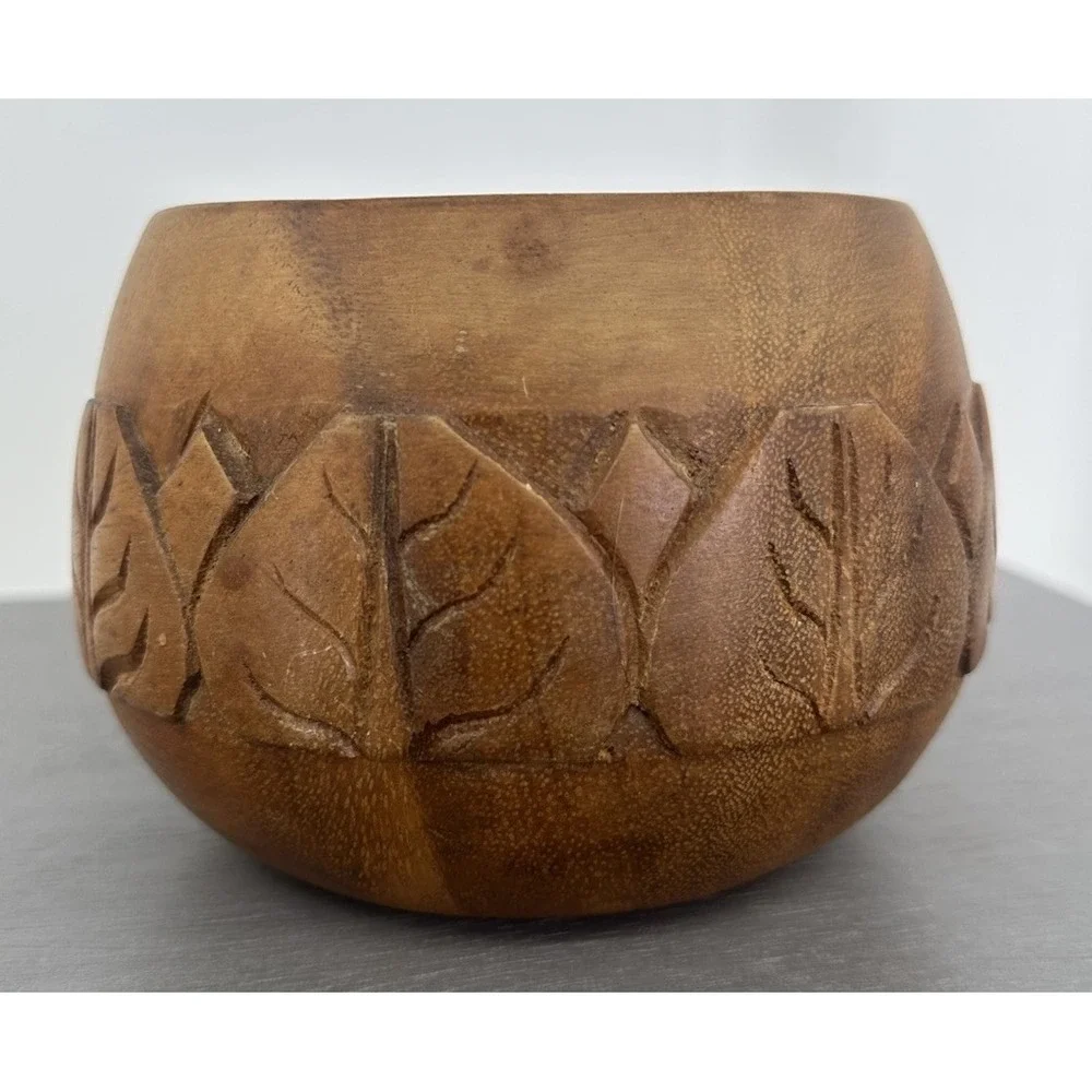 Vintage Monkey Pot Hand Carved Wood Bowl  Phillipinea