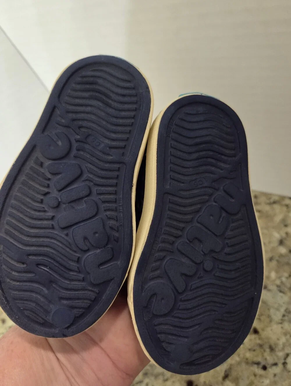 Native Jefferson Kids Toddler Slip-On Shoes Navy Blue White Size 5 c5 Waterproof
