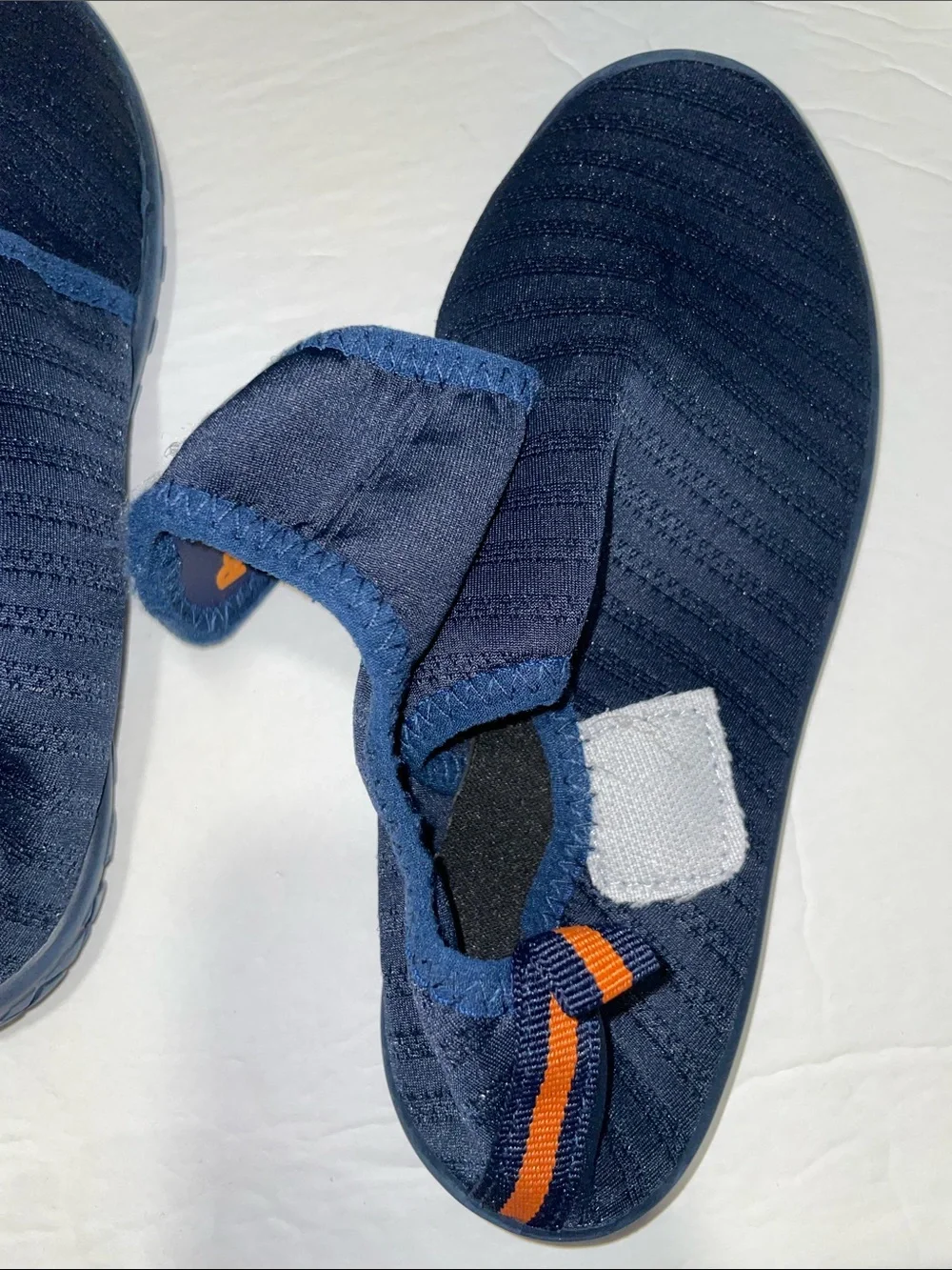 Kids' Navy Water Shoes with Orange Accent