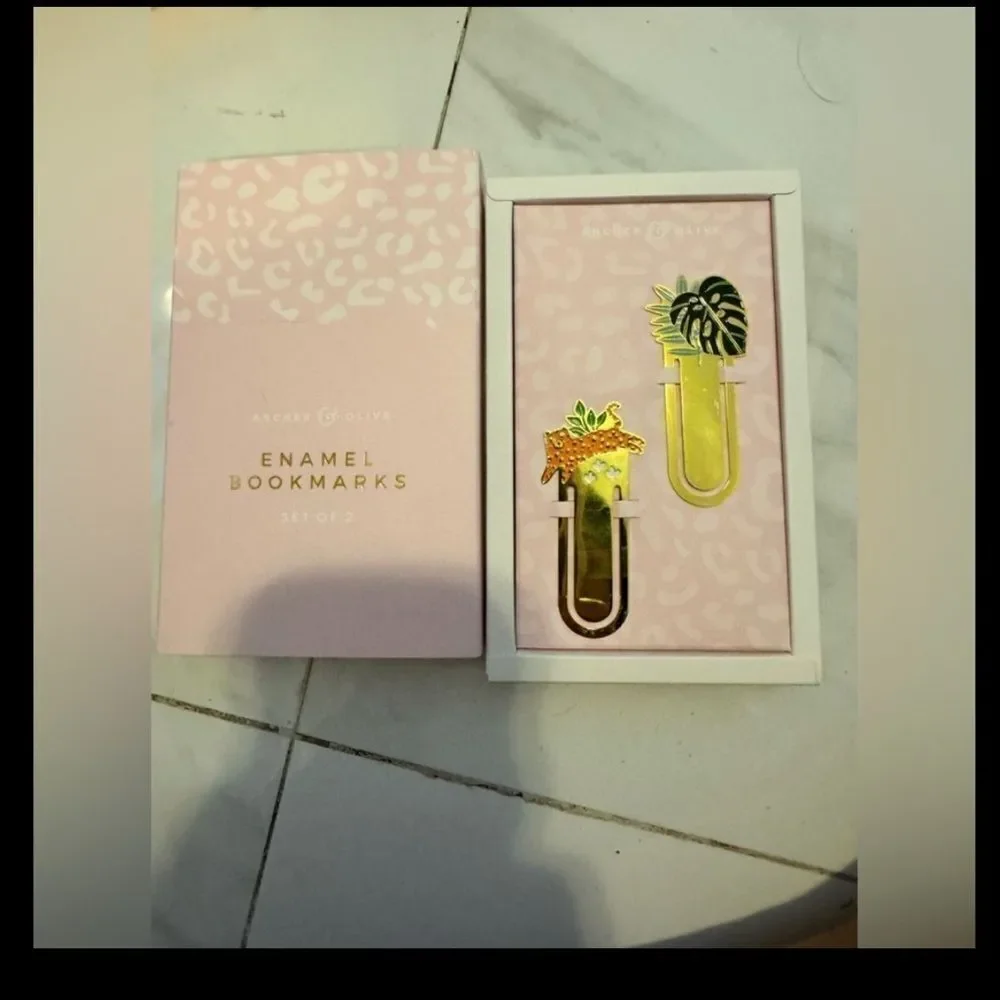 Enamel Bookmarks Set - Gold and Green #15