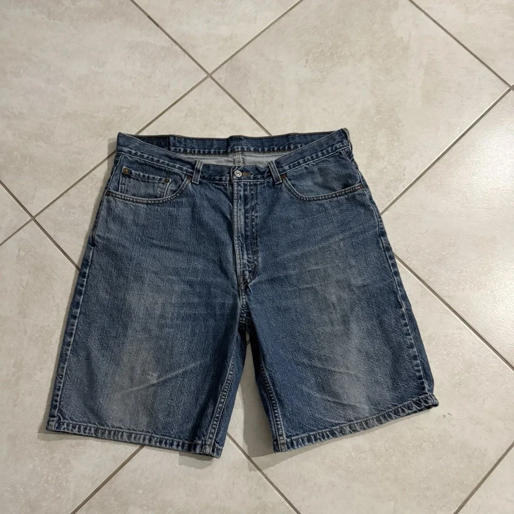 Levis 550 Jean Shorts Mens 38 Blue‎ Medium Wash Denim Skater Grunge 10