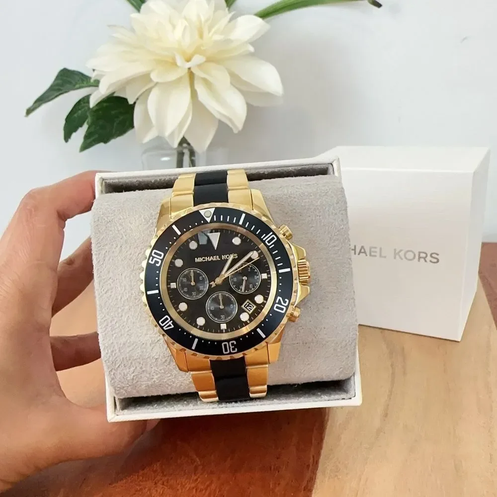 Michael Kors Everest Chronograph Two-Tone Stainless Steel and‎ Silicone Watch