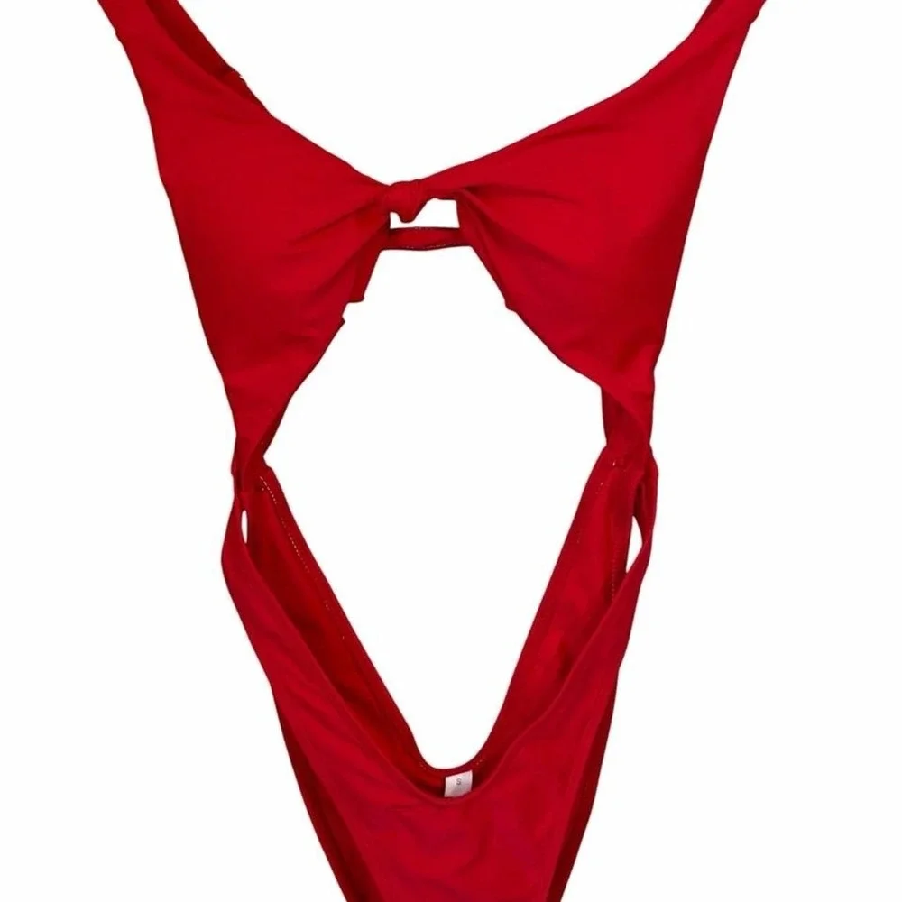 Red swimwear  cutout