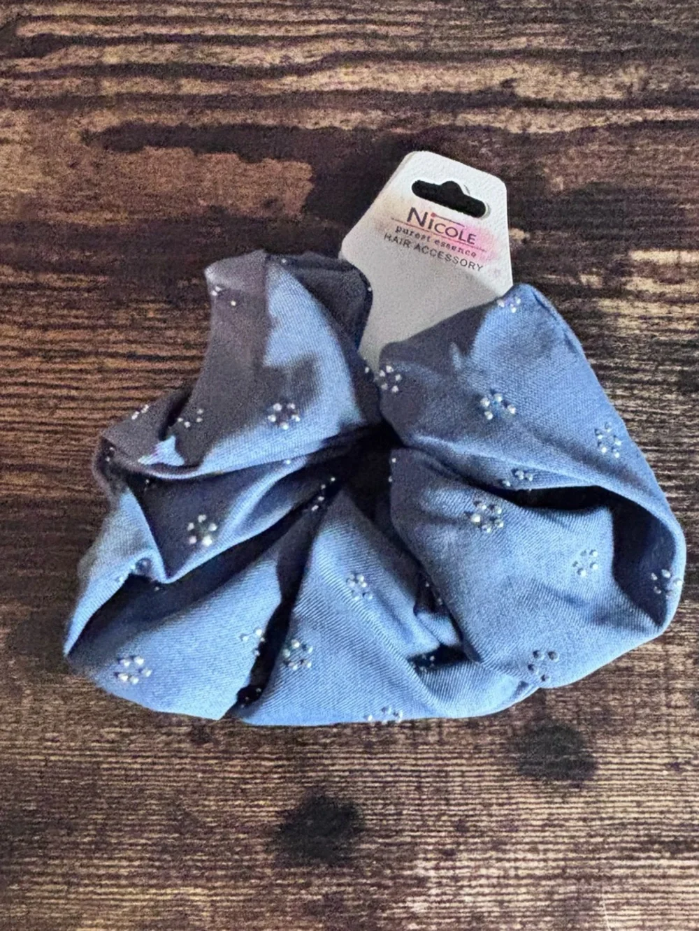 Large‎ Sparkly Blue Hair Scrunchie