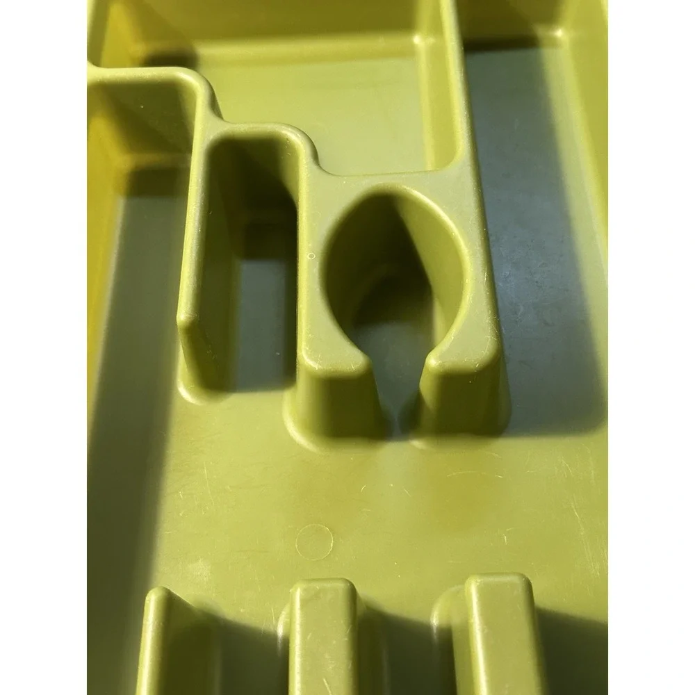 Vintage Rubbermaid Silverware Flatware Storage Tray Organizer Avocado Green 2921