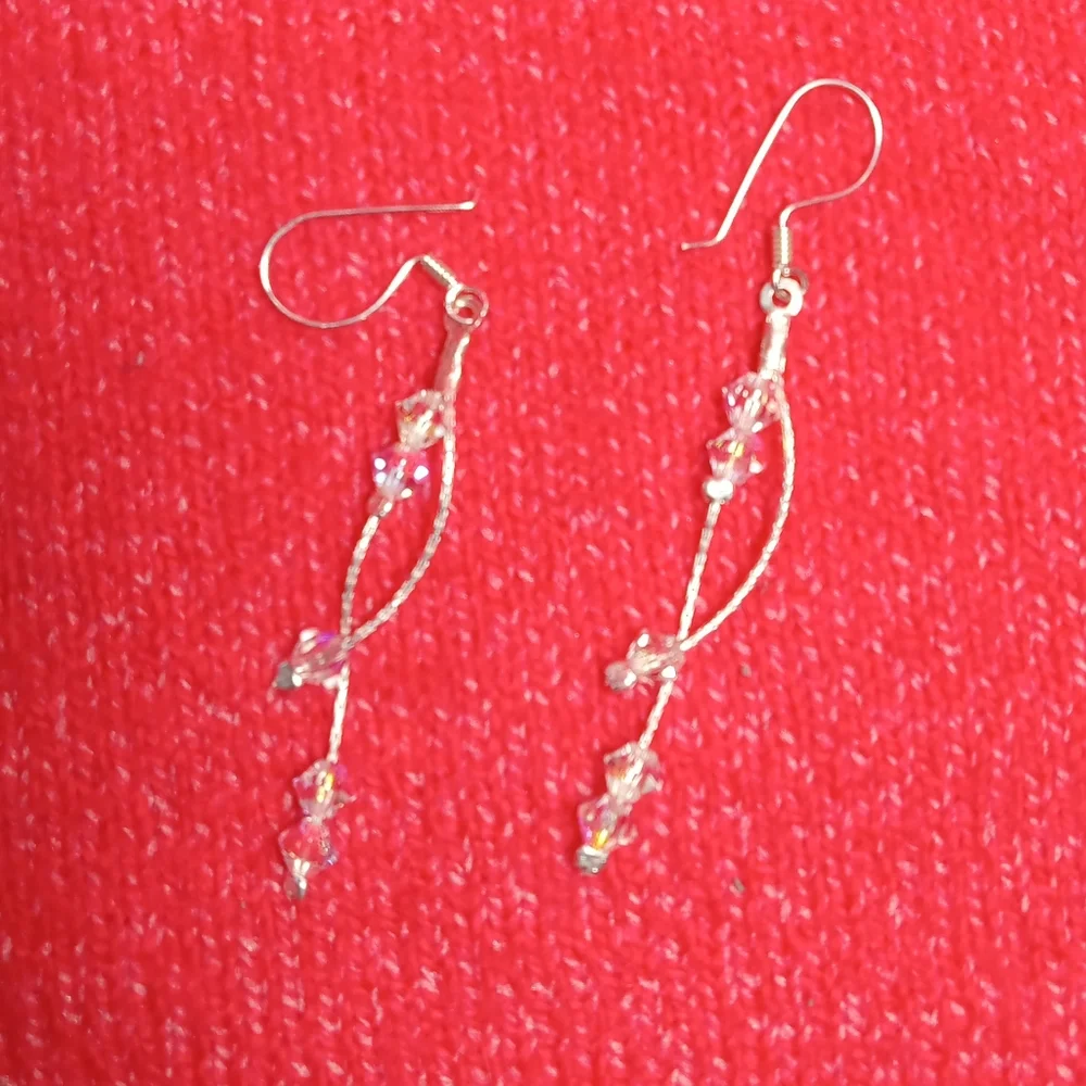 Jewelry sterling 925 Hot Earrings Hook Fashion Drop Sterling Women's Long Dangle