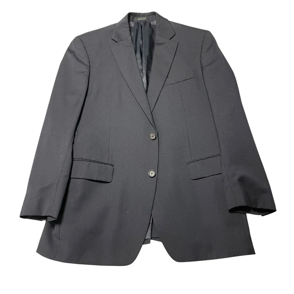 Lauren Ralph Lauren‎ 100% wool Navy Pinstrip Suit Jacket 40R Pants size 34/30