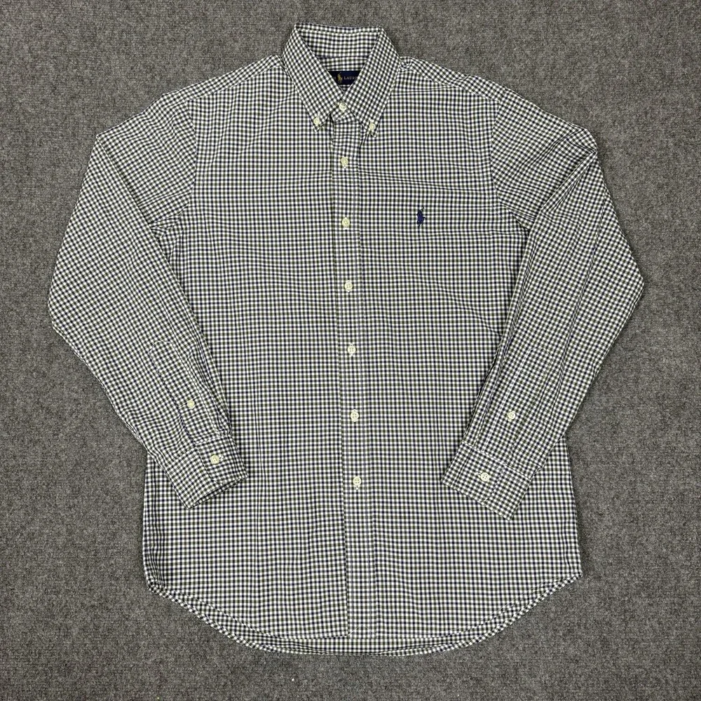 Polo Ralph Lauren Men's Gingham Check Button Down Shirt Blue Green Medium