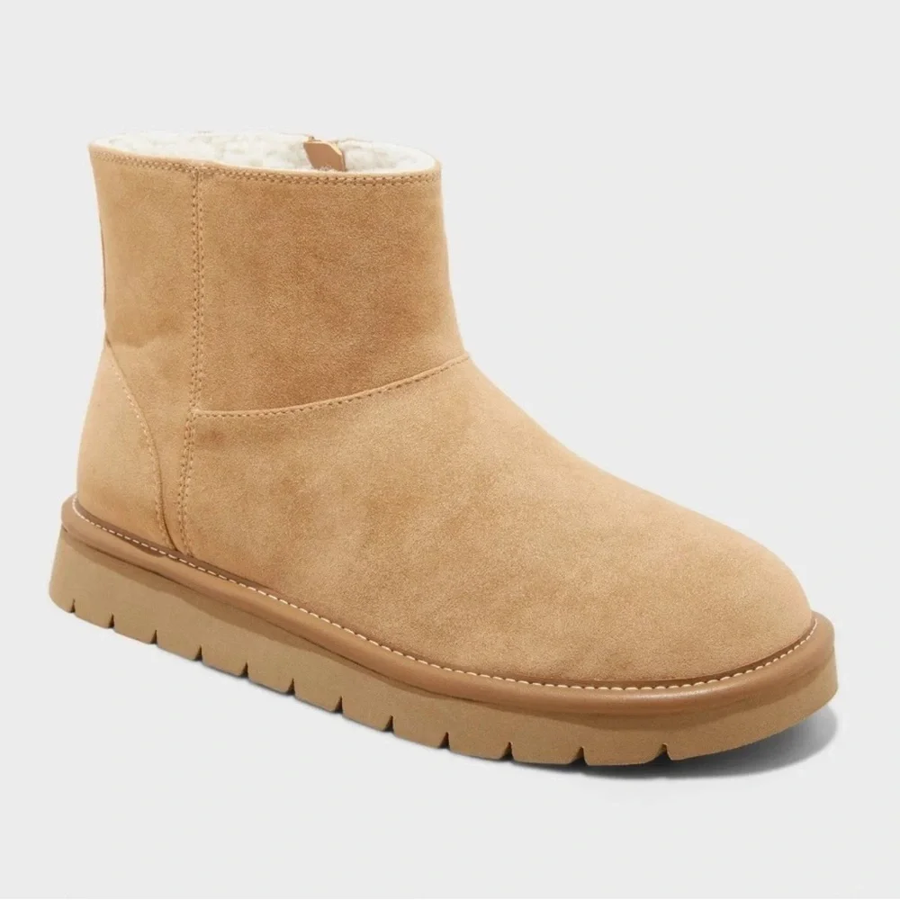 Universal Thread Women's Tan May Suede‎ Booties Memory Foam Insole