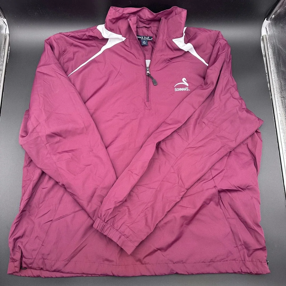 Mens Sport‎ Tek Pullover Jacket XL Burgundy Schwan's Windbreaker Lightweight