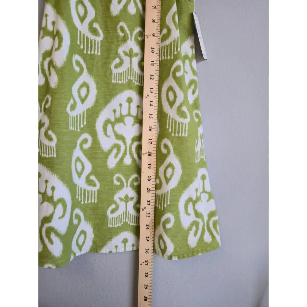 Gymboree Girls Green White‎ Ikat Bejeweled Collar Sleeveless Dress Size 8 2010=0