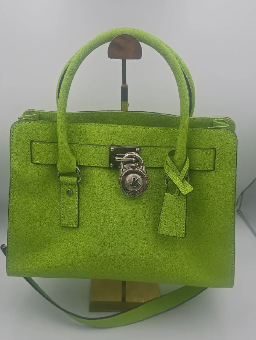 Michael Kors Lime Green Saffiano Leather Satchel
