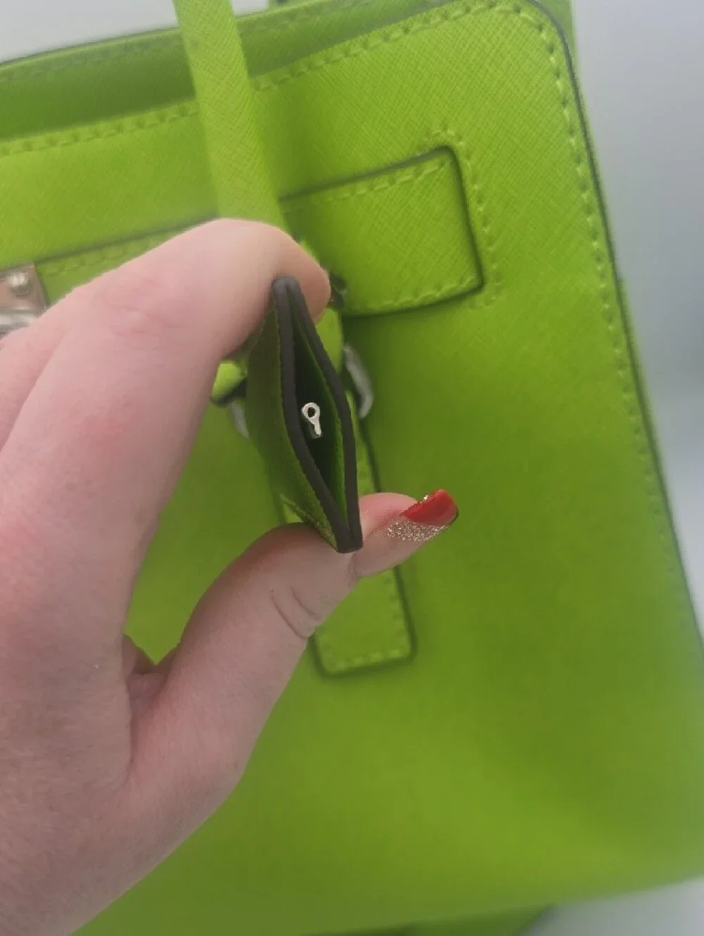 Michael Kors Lime Green Saffiano Leather Satchel