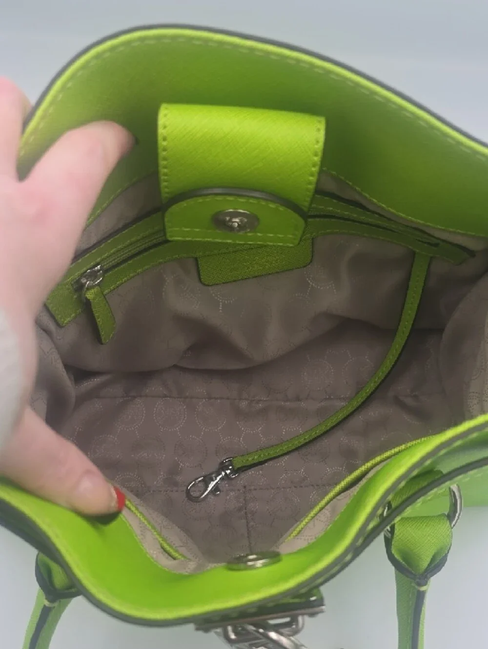Michael Kors Lime Green Saffiano Leather Satchel