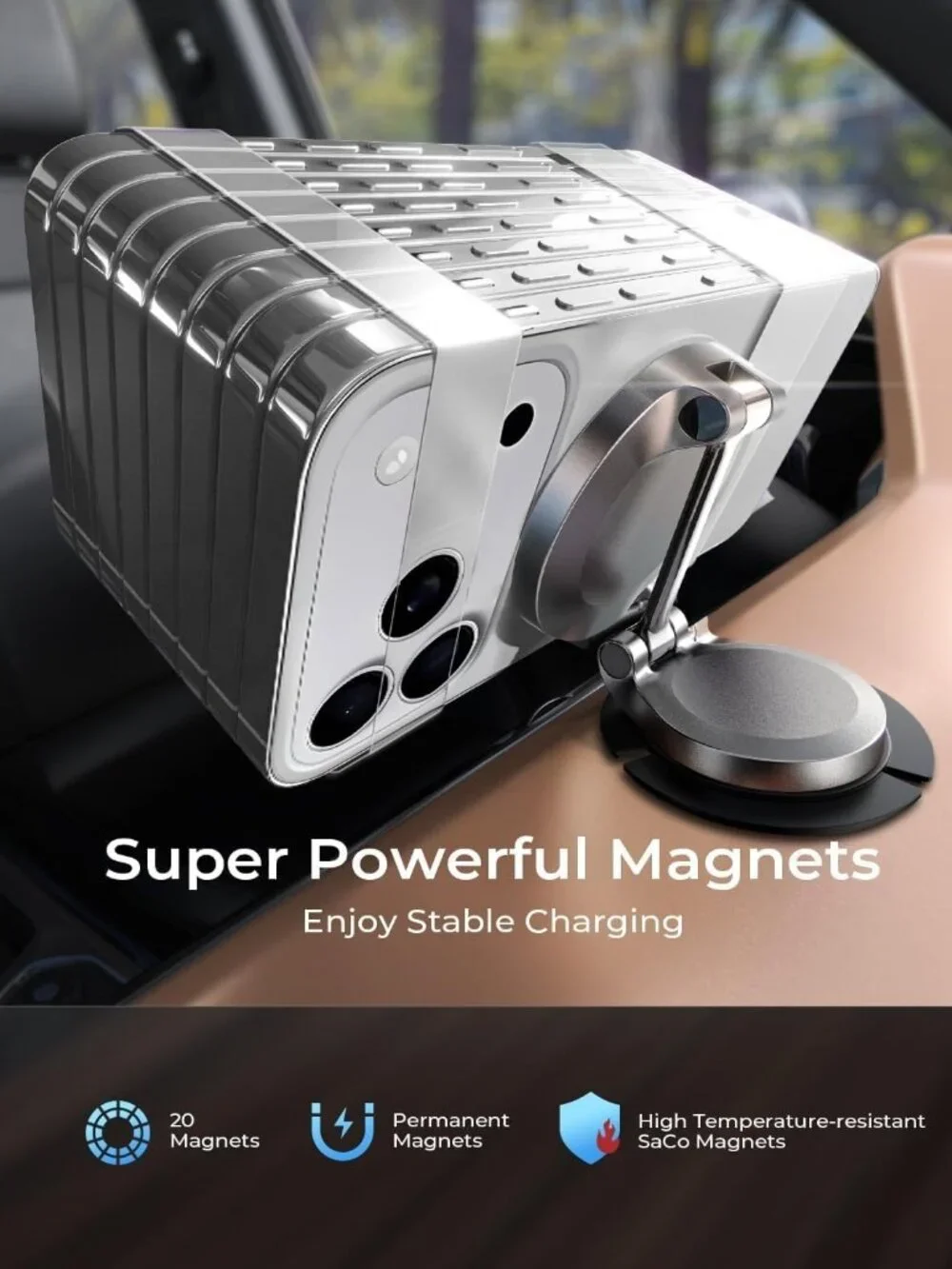 LISEN MagSafe Car Mount Charger – 15W Fast Charging