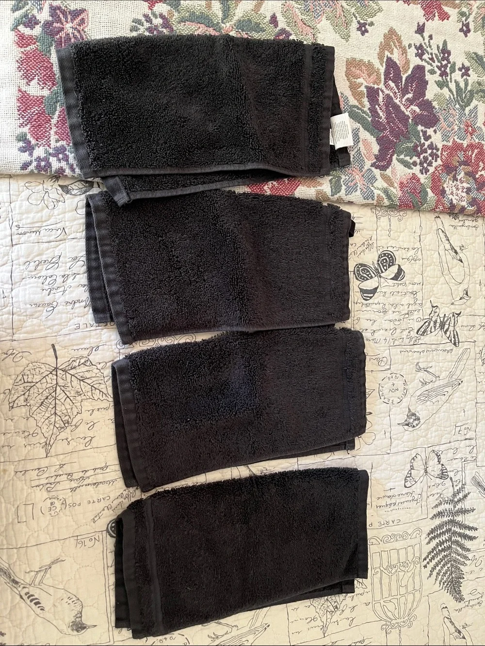 Threshold Black Wash Cloths - Set of 4