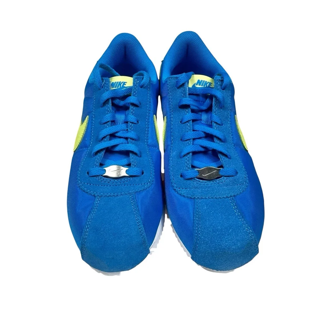 Nike Cortez Blue and Lime Green Retro Sneakers