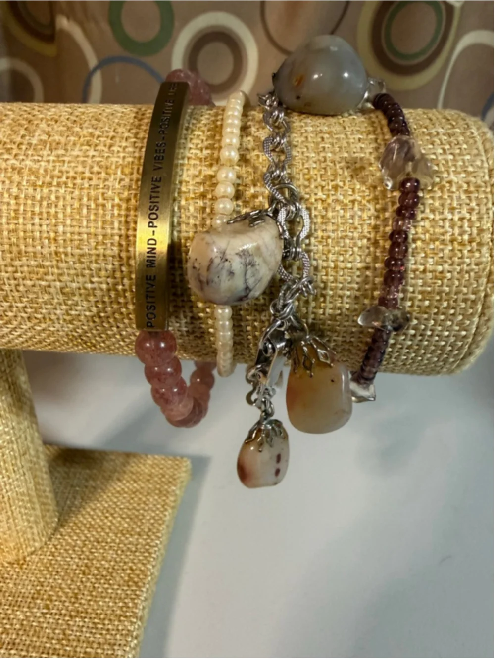 Pre-Loved Curated Bracelet Stack with Natural Stones and Inspirational Elements