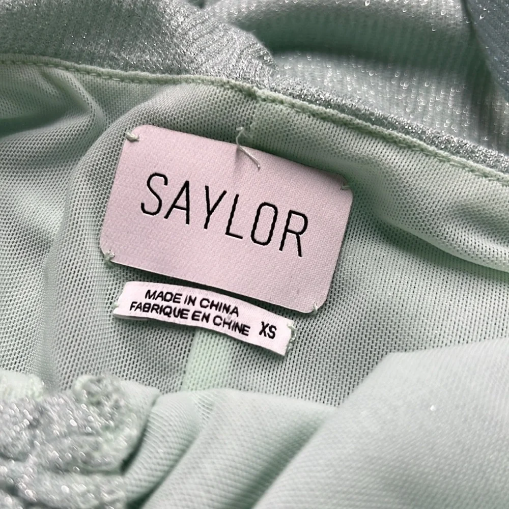 Saylor Merilyn Dress in Mint Shimmer size XS