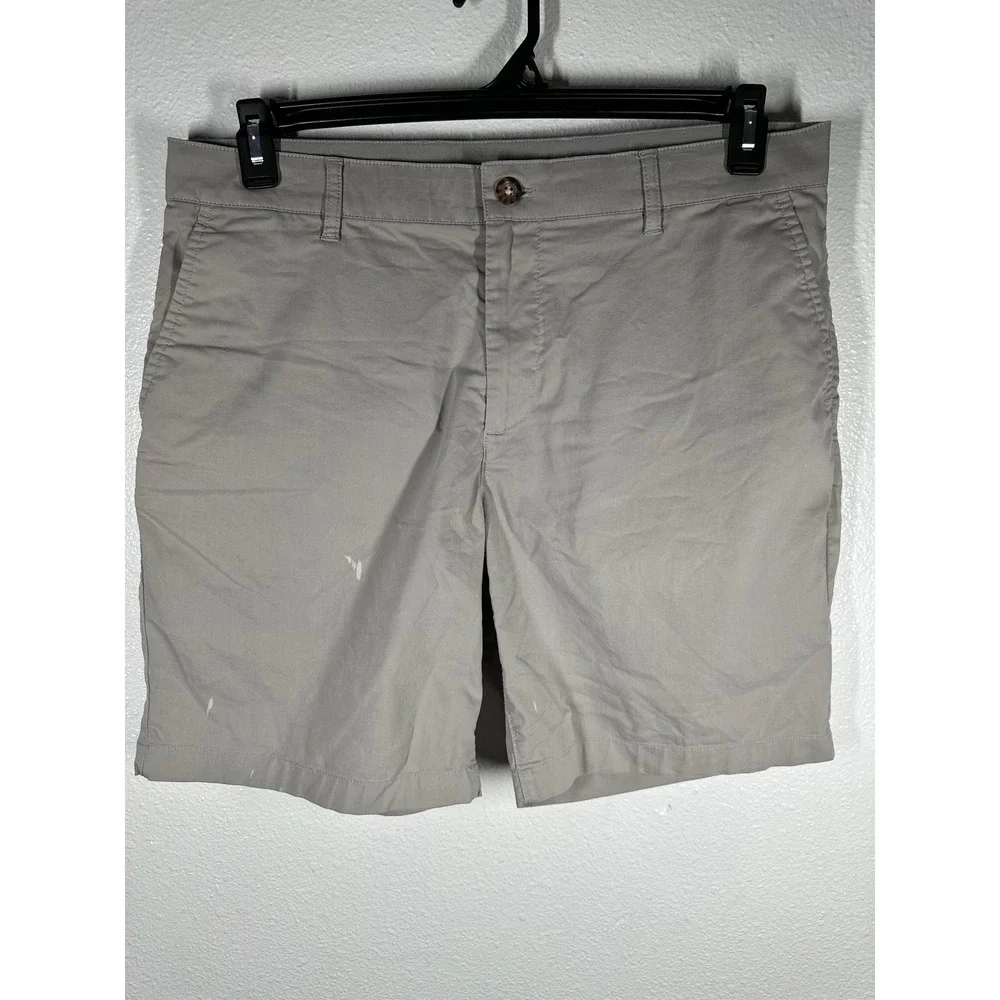 Faherty‎ Shorts Mens 33 Gray Reserve Premium Crafted Flat Front Chino