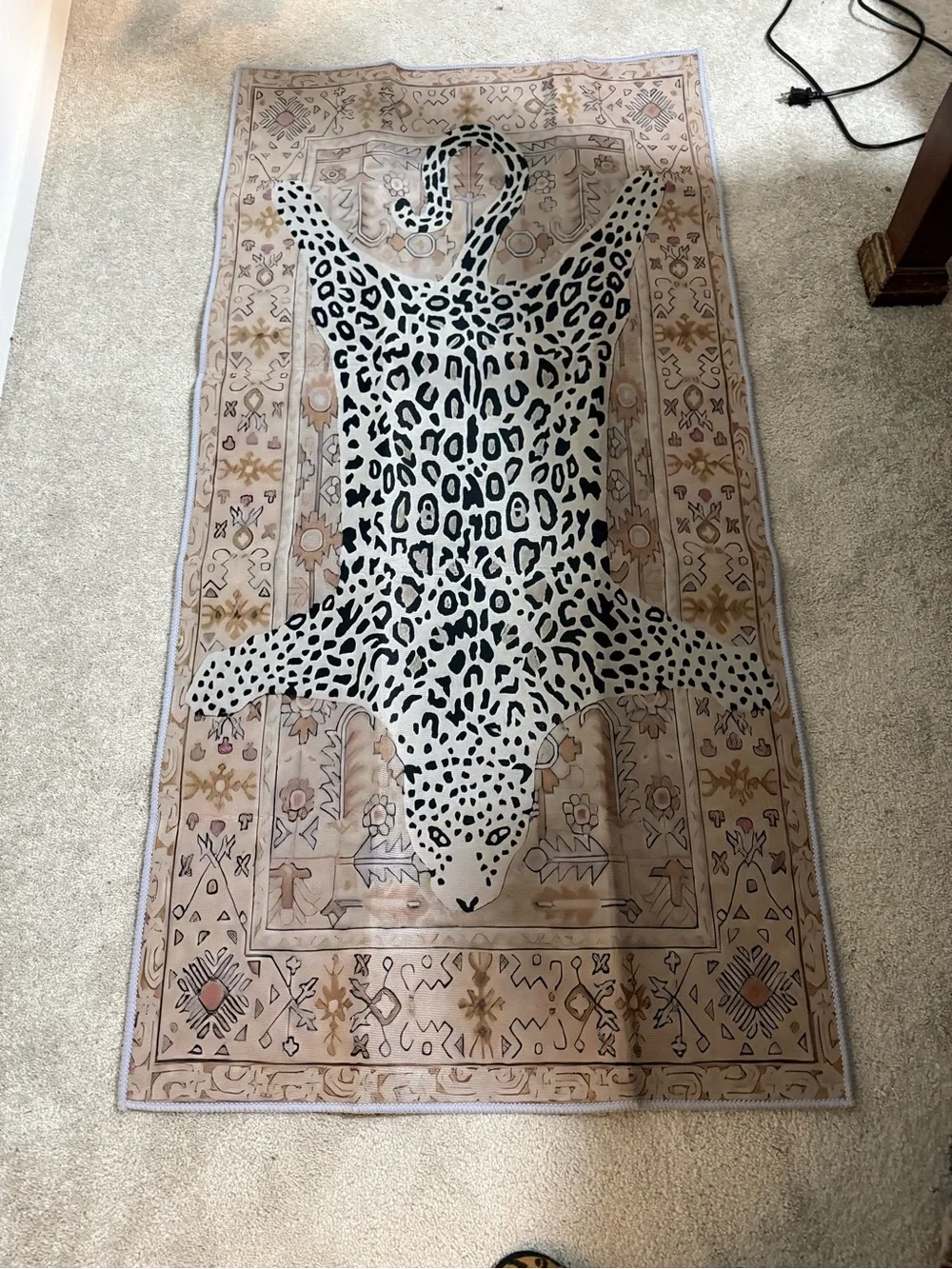 Leopard Pattern Red Door Mat - Stylish Animal Print