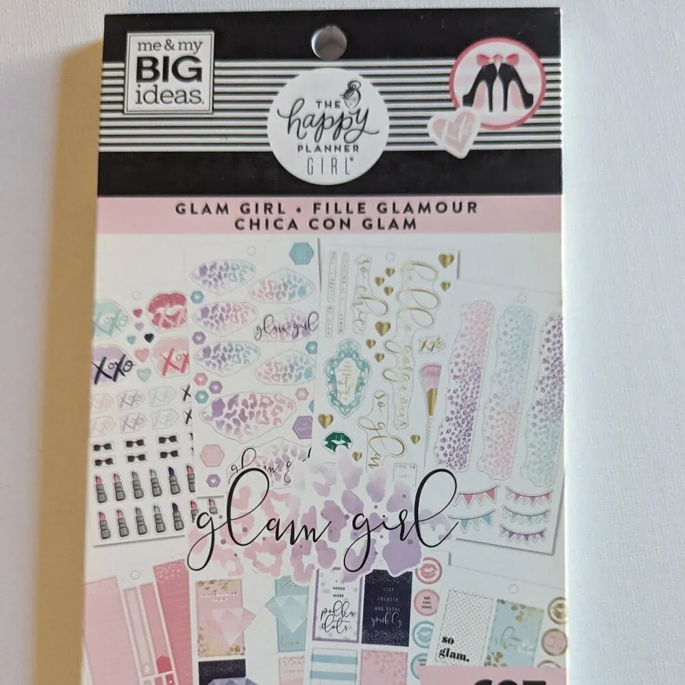 NWT 'Glam Girl' 697 pcs Happy Planner Fabulous Diva Sticker Book Classic Pink