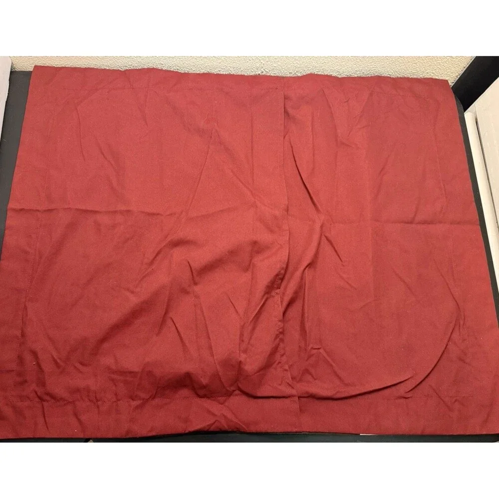 Pair (2) Brown Red White Embroidered Baroque-Style Damask Design Shams 32
