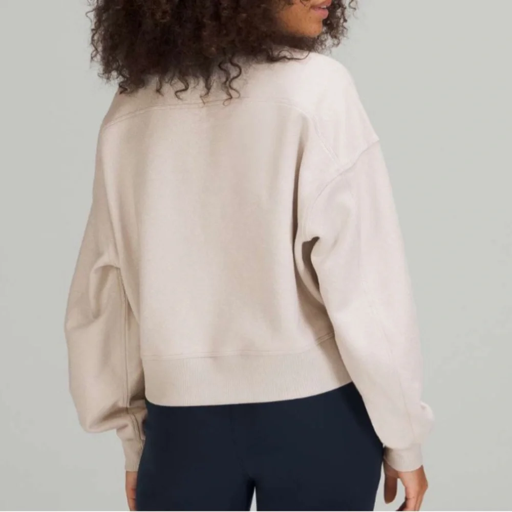 Lululemon Perfectly Oversized Cropped Crew *Spark White Opal