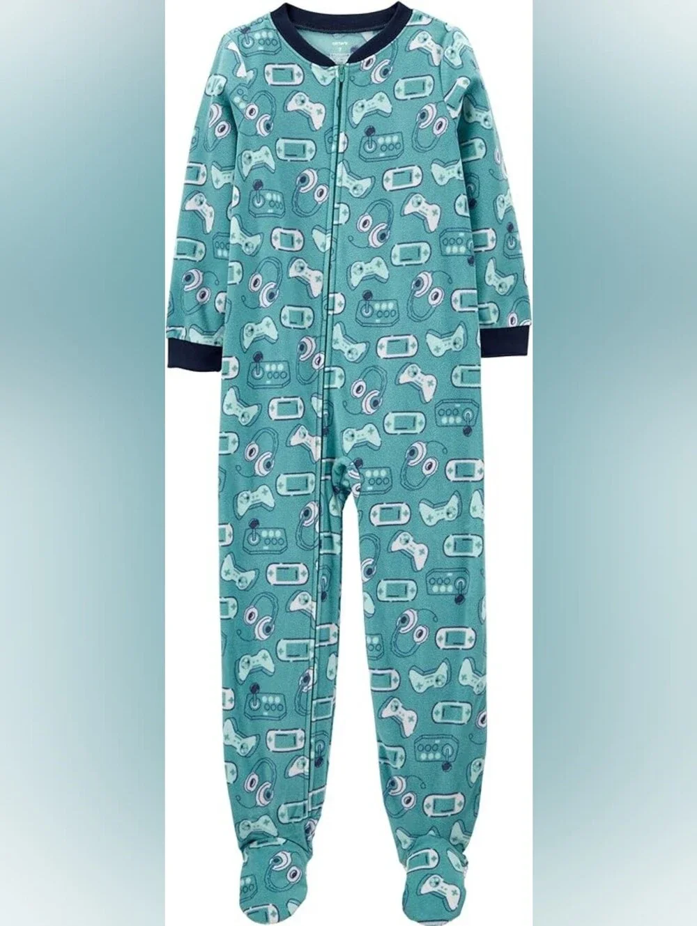 NWT Carter's Teal Video Game Print Footed Pajama