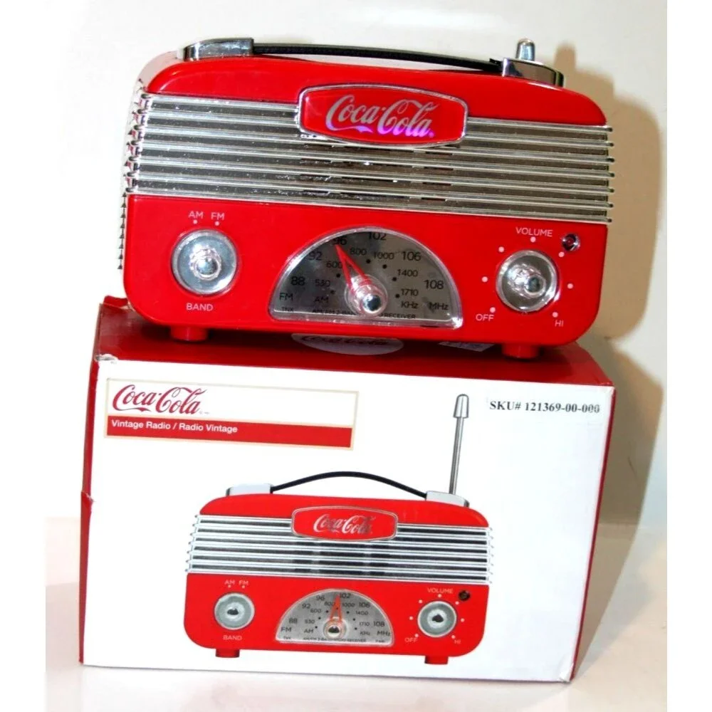 Coca-Cola Vintage Style Am/FM Mini Radio Retro Red Collectible 6