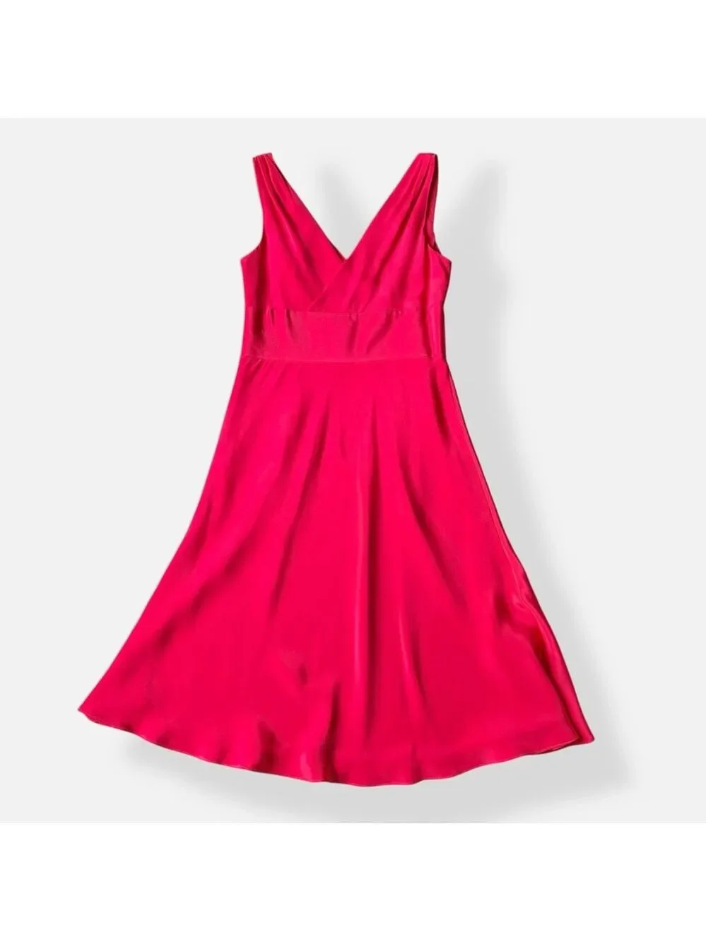 J. Crew Bright Pink Satin Silk Dress Y2K Size 4