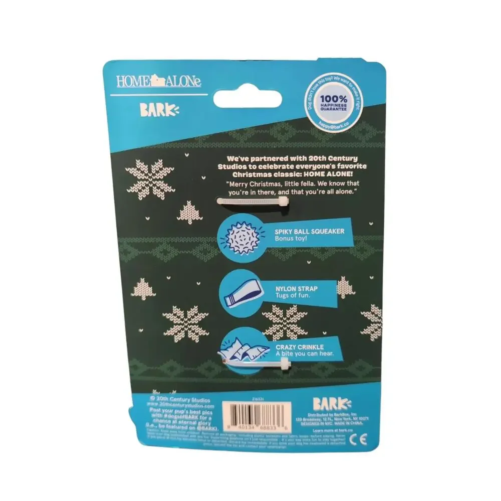 BARK Home Alone Kevin Chrismutts‎ Ornament Tug Ball Dog Toy Plush Squeak Crinkle