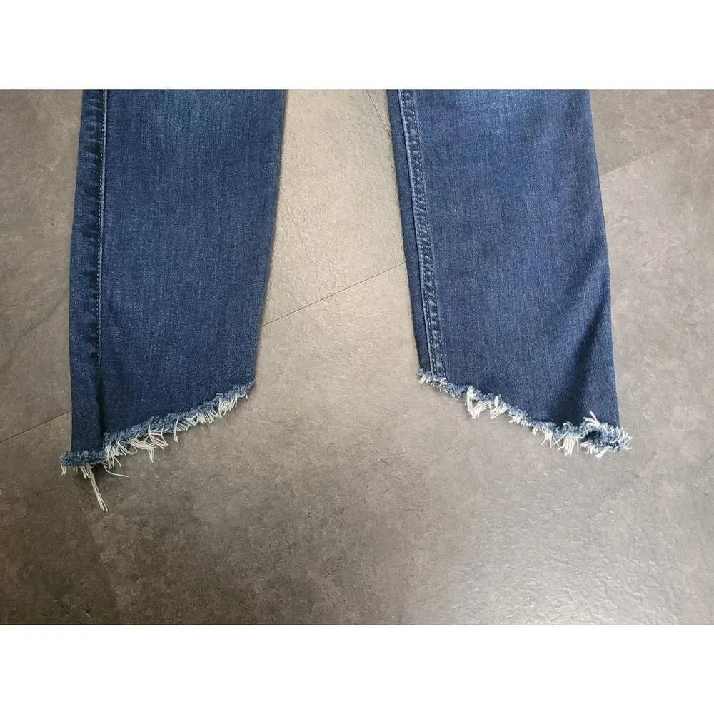 Hollister Hi-Rise Super Skinny Distressed Slanted Hem Jeans, Women's 8R/29